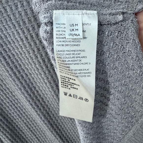 Free People North Shore Thermal Top Waffle Knit Storm Grey size Medium - Picture 6 of 7